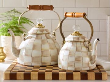 MacKenzie-Childs Mocha Check Tea Kettle Giveaway